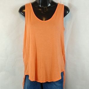 Women's orange melon oversized tank blouse sz xs
